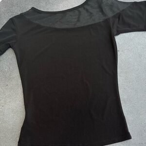 Elegant Black Sheer Women's Top for Latin or ballroom dancers